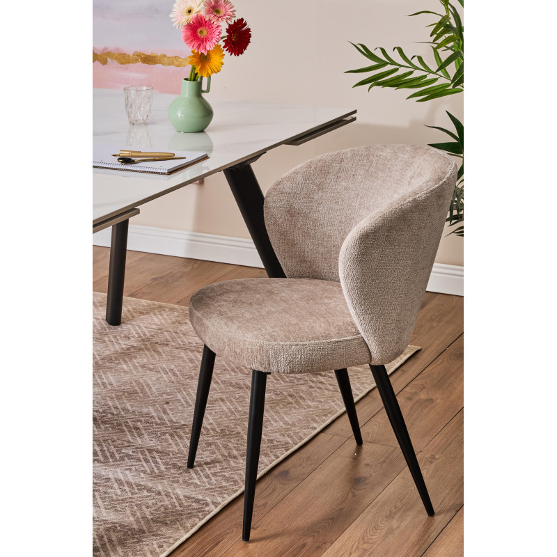 Set di 2 Poltroncine Evelyn tessuto grigio 58x48x80,5cm moderne