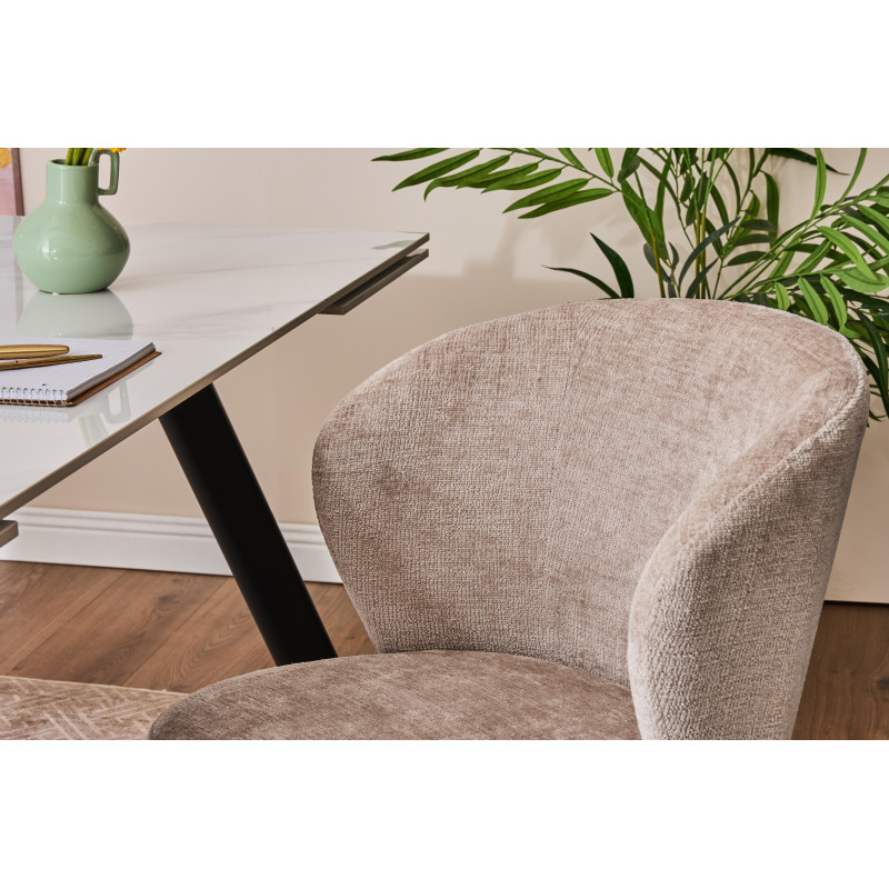 Set di 2 Poltroncine Evelyn tessuto grigio 58x48x80,5cm moderne