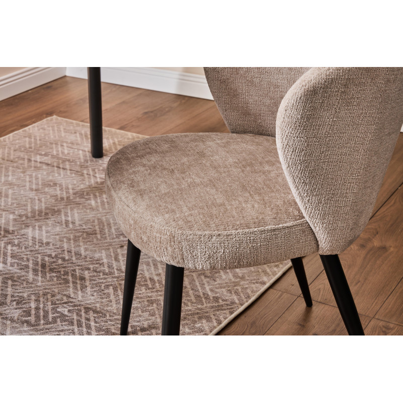 Set di 2 Poltroncine Evelyn tessuto grigio 58x48x80,5cm moderne