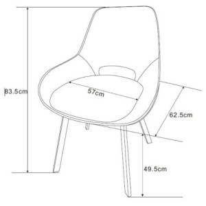 Zoom Set di 4 Sedie Krystal In Tessuto Marrone Dimensione 63x57x82cm