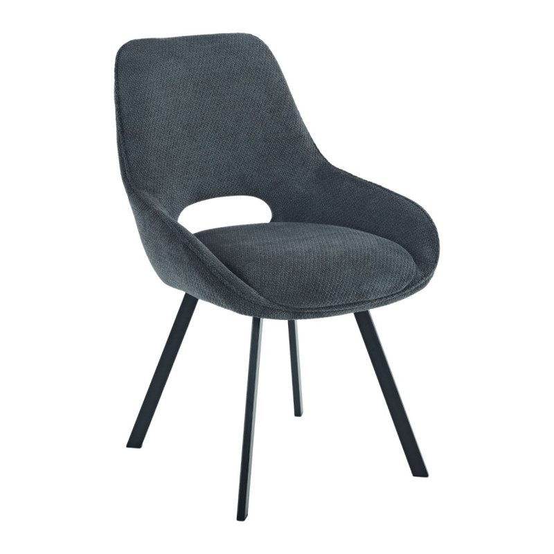 Set di 4 Sedie Krystal tessuto avio scuro 63x57x82cm moderne