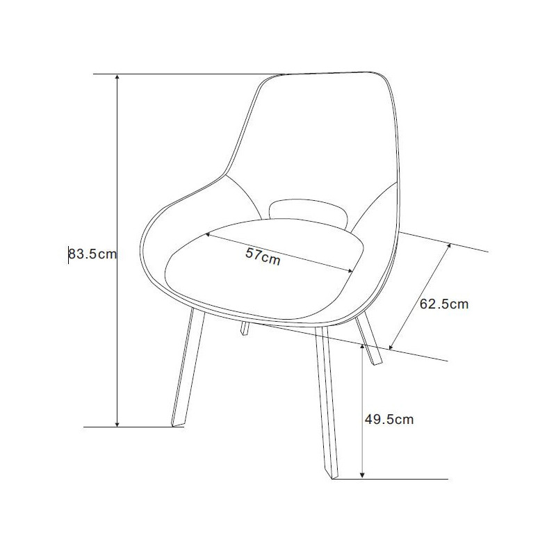 Set di 4 Sedie Krystal tessuto grigio 63x57x82cm sedie moderne