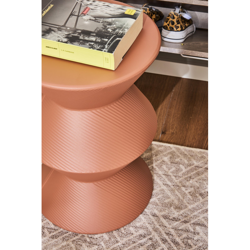 Set di 2 Tavolini Klepsy metallo terracotta Ø30,5xh44,5cm moderni