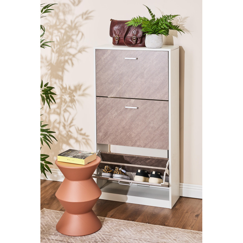 Set di 2 Tavolini Klepsy metallo terracotta Ø30,5xh44,5cm moderni