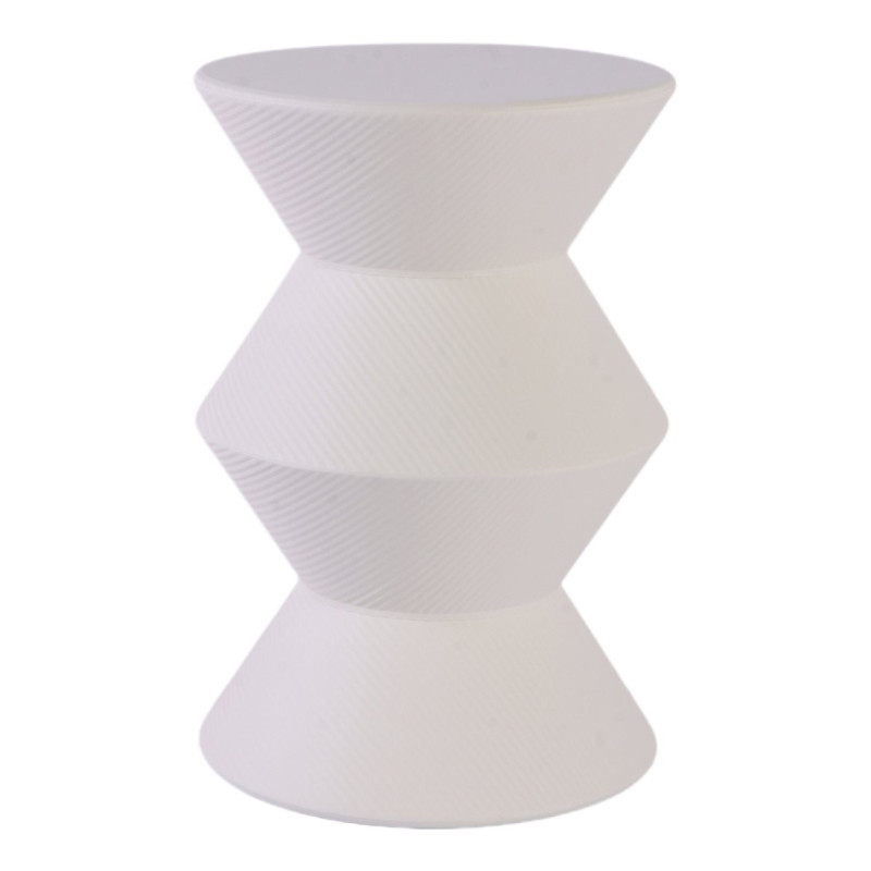 Set di 2 Tavolini Klepsy metallo bianco Ø30,5xh44,5cm moderni