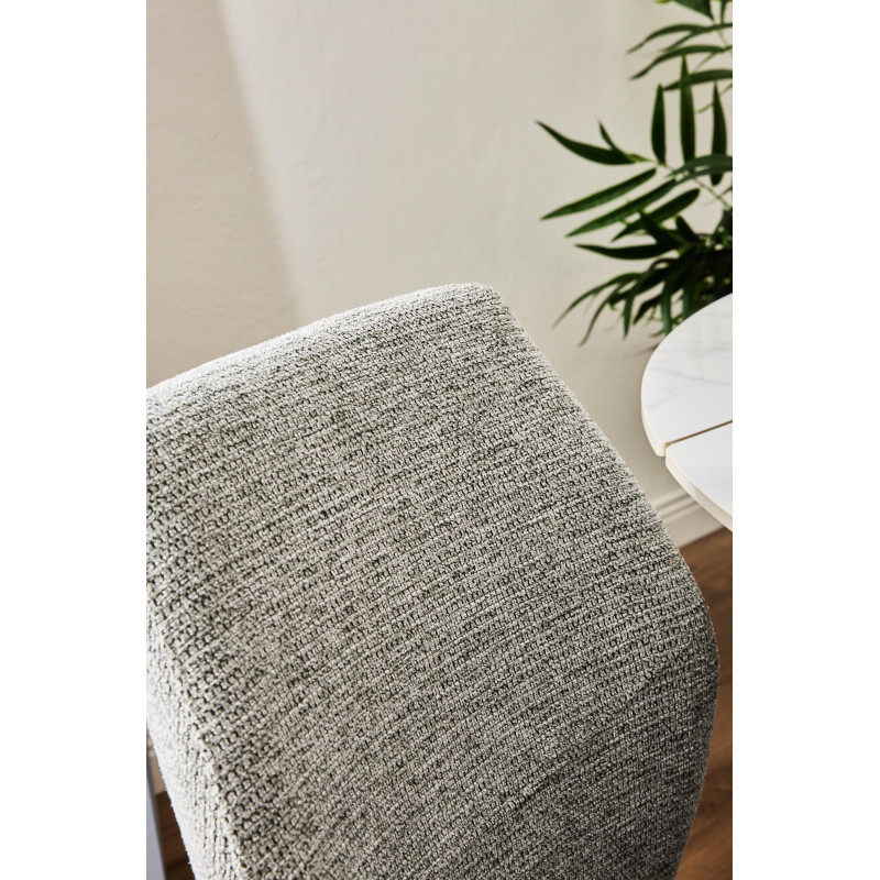 Set di 4 Sedie Anya In Tessuto Tortora Dimensione 56x42x88,5cm