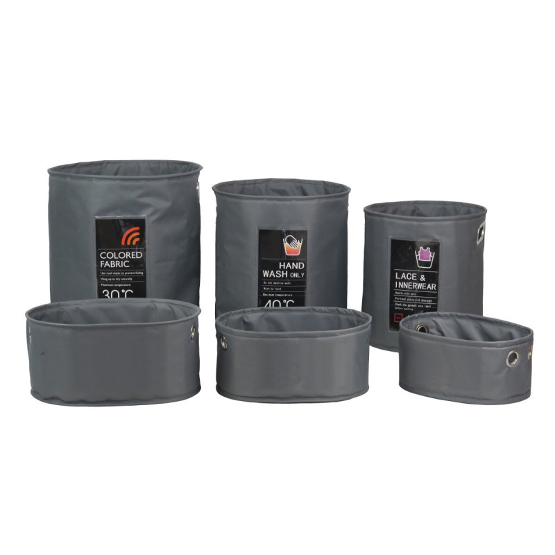 Set di 2 confezioni 6 portatutto Oxford grigio scuro casa