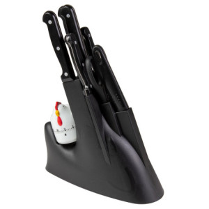 Set di 6 ceppi coltelli Edwin 9 pezzi acciaio cucina
