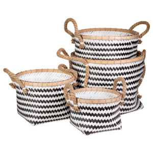 Set di 2 Box Cesti Tondo Twist - Contenitori Casa e Giardino