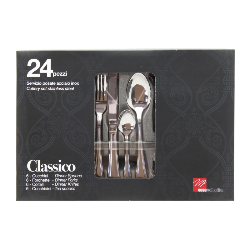 Set di 6 confezioni posate Classico Inox 24 pezzi cucina