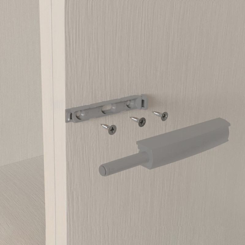 Lotto di 10 chiusure per porte da avvitare ai mobili con regolazione Push Lite, lunghezza 80 mm, Chiusura soft, Tecnoplast