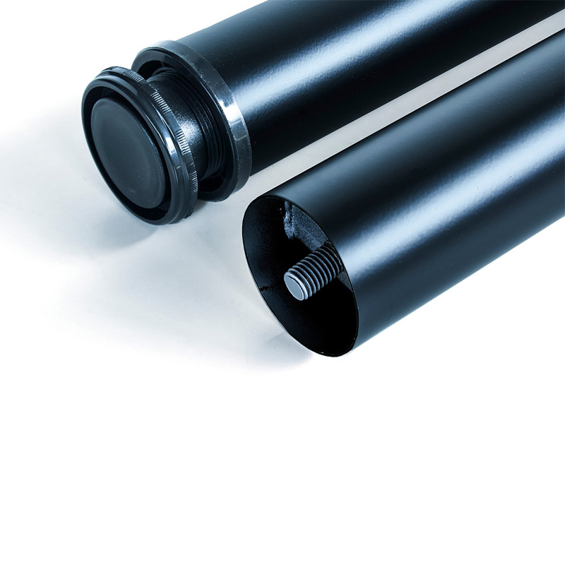 Lotto di 4 gambe per tavolo, diametro 60mm, H 830mm, Acciaio, Verniciato nero