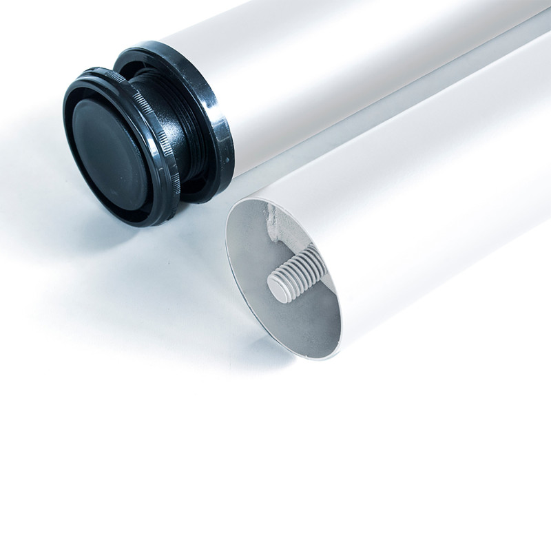 Lotto di 4 gambe per tavolo, diametro 60mm, H 830mm, Acciaio, Verniciato bianco
