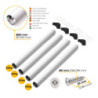 Lotto di 4 gambe per tavolo, diametro 60mm, H 830mm, Acciaio, Verniciato bianco