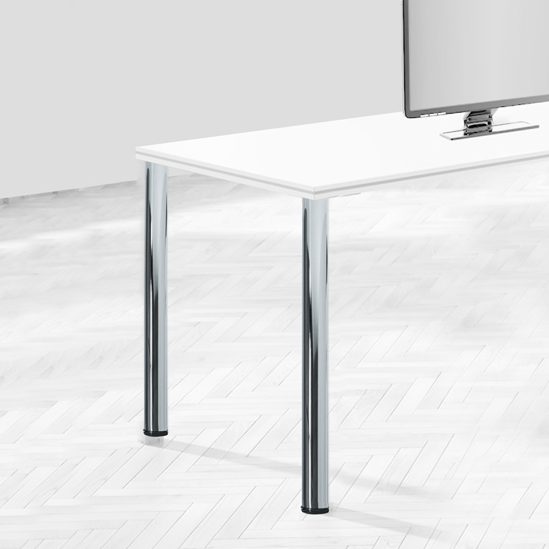 Lotto di 4 gambe per tavolo, diametro 60mm, H 830mm, Acciaio, Verniciato alluminio