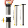 Lotto di 4 gambe per tavolo, diametro 60mm, H 830mm, Acciaio, Nichel satinado