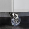 Lotto di 4 ruote Slip trasparenti con piastra di montaggio, diametro 75 mm, Acciaio e Tecnoplastica