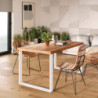 Set di gambe per tavolo rettangolare Square, larghezza 600mm, Acciaio, Verniciato bianco