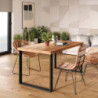 Set di gambe per tavolo rettangolare Square, larghezza 800mm, Acciaio, Verniciato nero