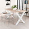 Set di gambe per tavolo Cross, larghezza 695mm, Acciaio, Verniciato bianco