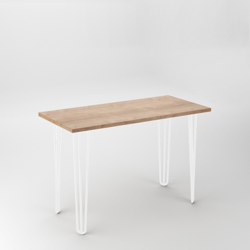 Lotto di 4 gambe Hairpin a 3 aste per tavolo, altezza 710mm, Acciaio, Verniciato bianco