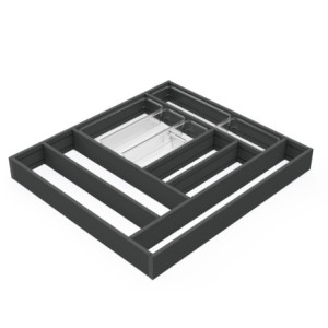 Zoom Organizzatore per cassetti Alumount 900x500, Alluminio, Grigio antracite