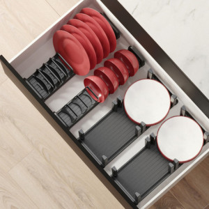 Zoom Supporto per cassetto Orderbox, 90x470 mm, Alluminio e Tecnoplastica, Grigio antracite