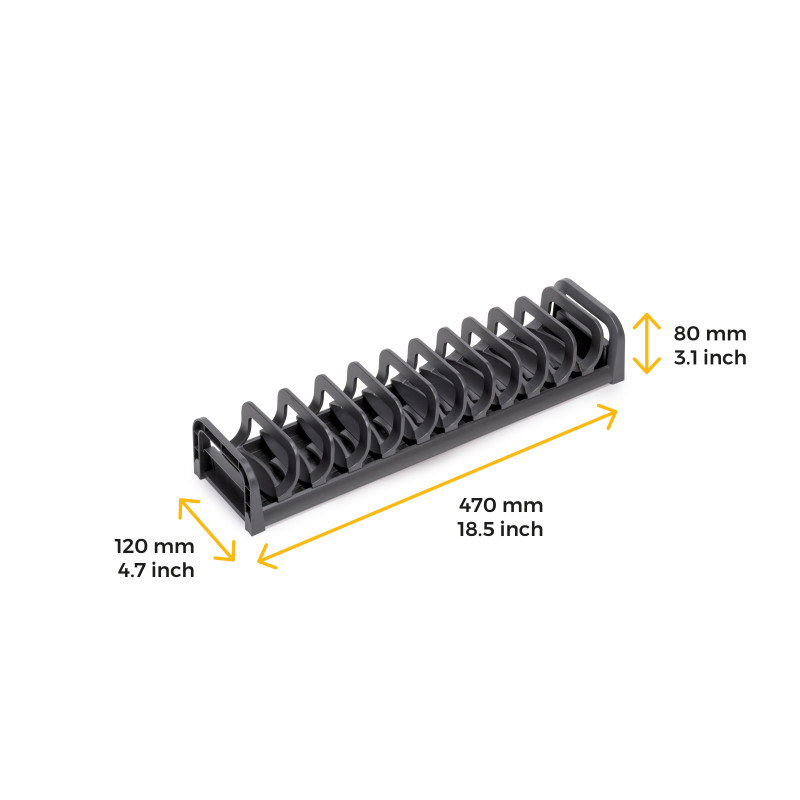 Supporto per cassetto Orderbox, 90x470 mm, Alluminio e Tecnoplastica, Grigio antracite