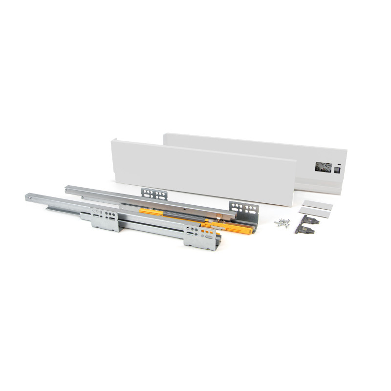 Cassetto esterno Concept 30kg, altezza 138mm, profondità 450mm, Acciaio, Verniciato bianco