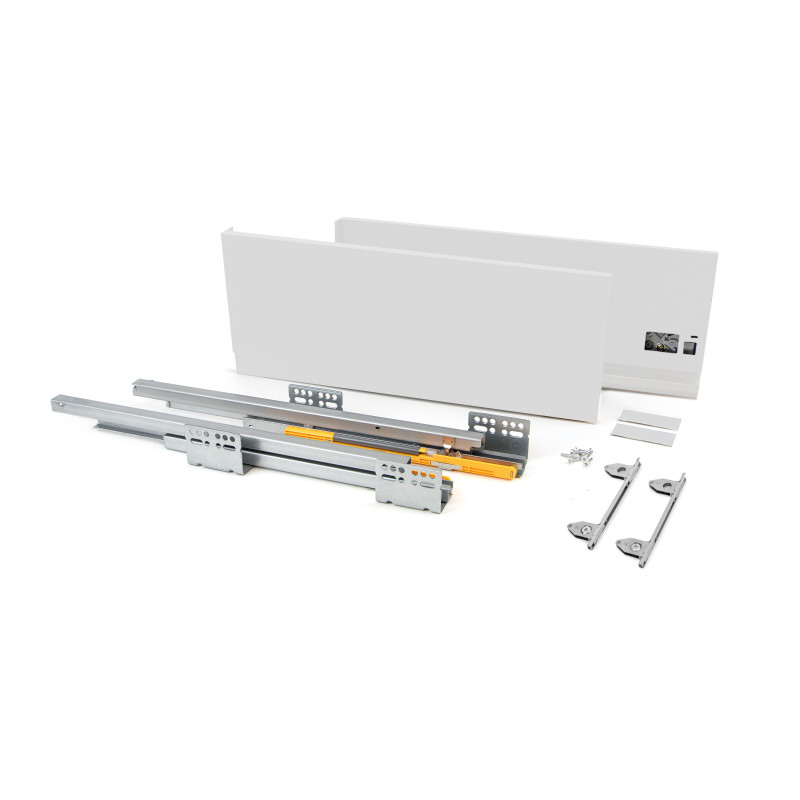 Cassetto esterno Concept 30kg, altezza 185mm, profondità 450mm, Acciaio, Verniciato bianco