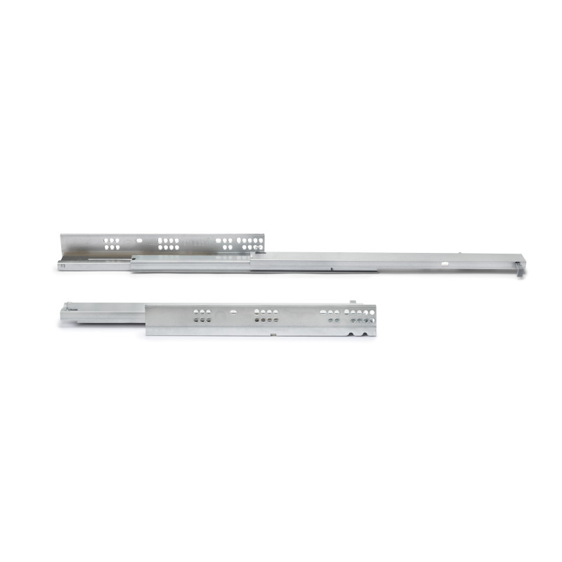 Set di guide per cassetti a scomparsa Silver, estrazione totale, chiusura soft, profondità 500 mm, Acciaio, Zincato bianco
