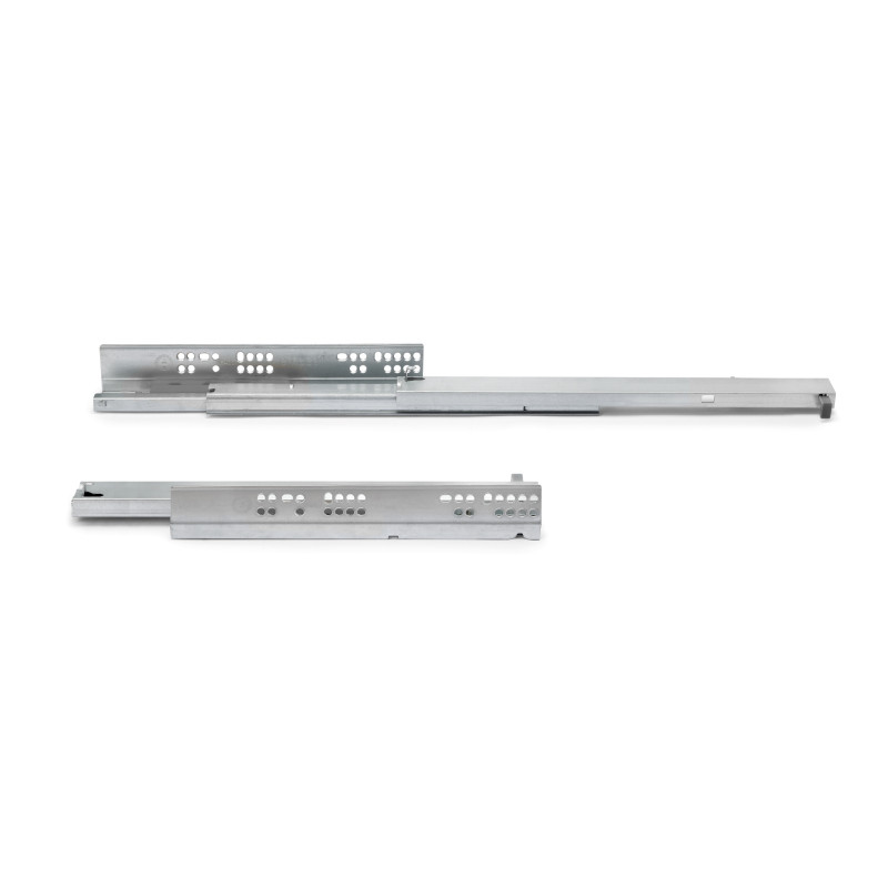 Set di guide per cassetti a scomparsa Silver, estrazione totale, push, profondità 300 mm, Acciaio, Zincato bianco