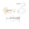 Set di guide per cassetti a scomparsa Silver, estrazione totale, con chiusura soft e aggancio, profondità 490 mm, Acciaio