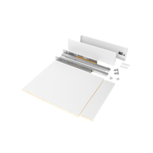 Kit di cassetti per cucina o bagno Vertex con regolazione 3D, altezza 93 mm, con pannelli inclusi, modulo 450 mm, Grigio a
