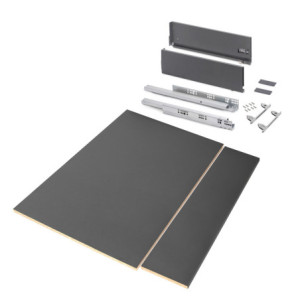 Cassetto esterno Vertex 60kg, altezza 242mm, profondità 450mm, Acciaio, Verniciato bianco