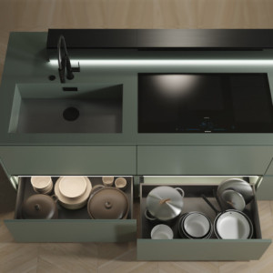 Zoom Kit di accessori divisori per interno cassetti Vertex-Concept, larghezza 600 mm, Alluminio e Tecnoplastica, Grigio antraci