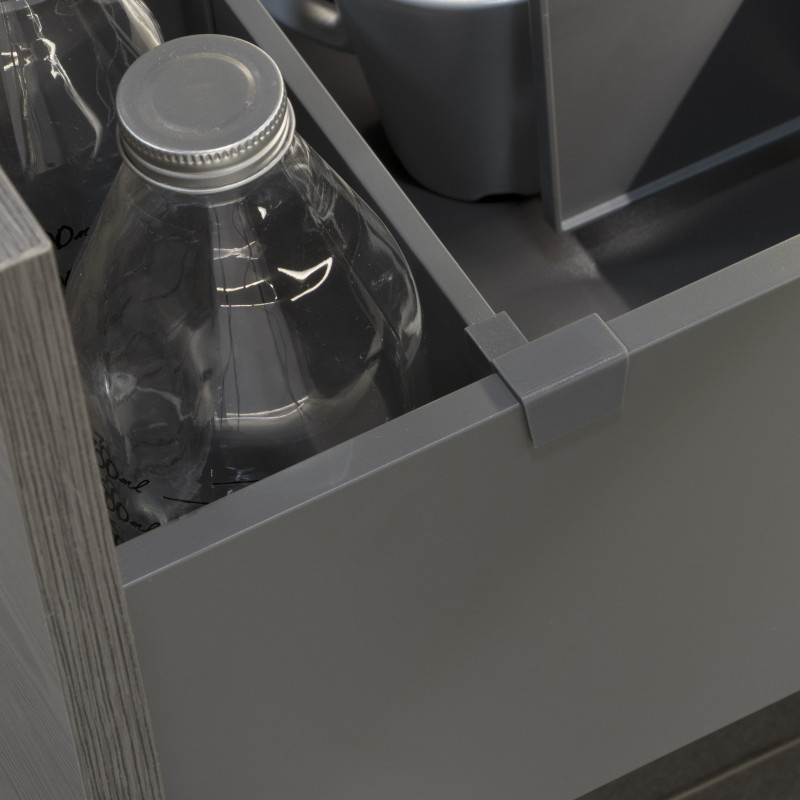 Kit di accessori divisori per interno cassetti Vertex-Concept, larghezza 900 mm, Alluminio e Tecnoplastica, Grigio antraci
