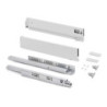 Cassetto esterno Vertex con regolazione 3D altezza 93mm, 40kg, profondità 500mm, Acciaio, Verniciato alluminio