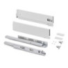 Cassetto esterno Vertex con regolazione 3D altezza 131mm, 40kg, profondità 450mm, Acciaio, Verniciato alluminio