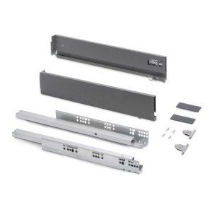 Cassetto esterno Vertex con regolazione 3D altezza 93mm, 40kg, profondità 400mm, Acciaio, Verniciato bianco