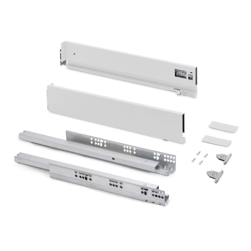 Cassetto esterno Vertex con regolazione 3D altezza 93mm, 40kg, profondità 550mm, Acciaio, Grigio antracite