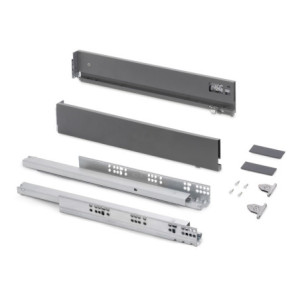 Cassetto esterno Vertex con regolazione 3D altezza 93mm, 60kg, profondità 500mm, Acciaio, Verniciato bianco