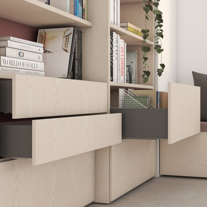 Cassetto esterno Vertex con regolazione 3D altezza 131mm, 60kg, profondità 500mm, Acciaio, Verniciato bianco