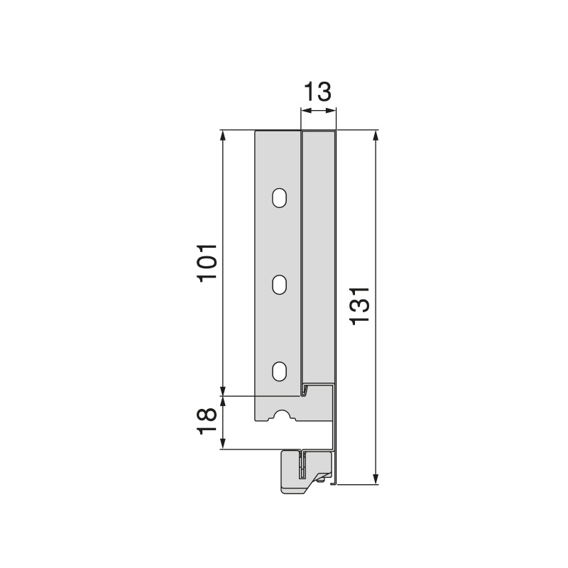 Cassetto Vertex Push Sincro con regolazione 3D, altezza 93mm , 40kg, profondità 350mm, Acciaio, Verniciato bianco