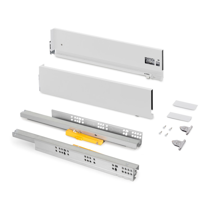 Cassetto Vertex Push Sincro con regolazione 3D, altezza 131mm, 40kg, profondità 450mm, Acciaio, Grigio antracite