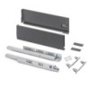 Cassetto esterno Vertex con regolazione 3D altezza 93mm, 40kg, spessore del pannello di 18mm, profondità 350mm, Acciaio