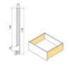 Cassetto esterno Vertex con regolazione 3D altezza 93mm, 40kg, spessore del pannello di 18mm, profondità 350mm, Acciaio