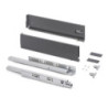 Cassetto esterno Vertex con regolazione 3D altezza 178mm, 40kg, spessore del pannello di 18mm, profondità 350mm, Acciaio