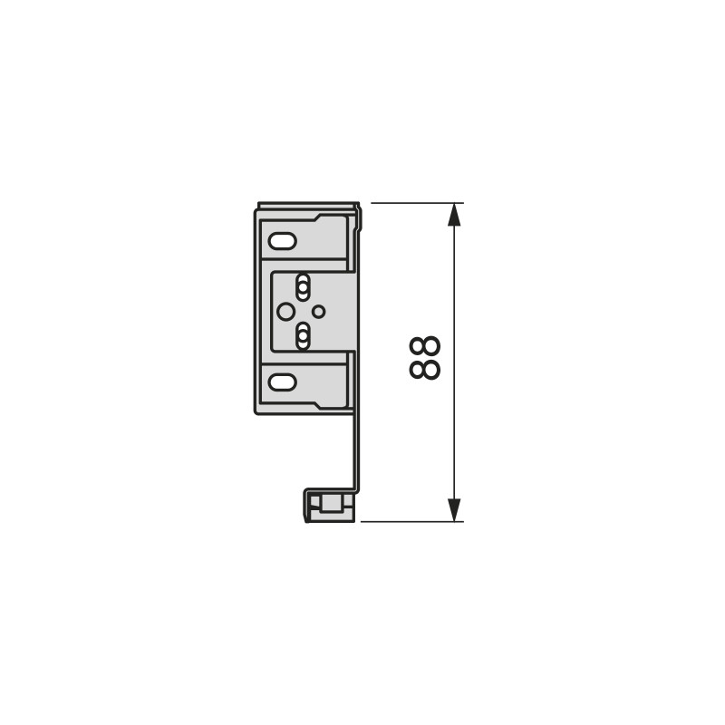 Cassetto esterno Simplex 25 kg, altezza 88 mm, profondità 440 mm, Acciaio, Grigio antracite