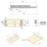 Cassetto esterno Simplex 25 kg, altezza 88 mm, profondità 490 mm, Acciaio, Verniciato bianco